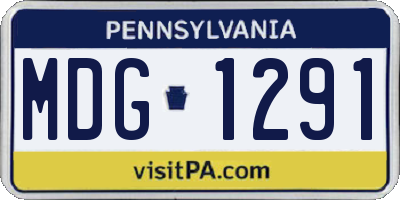 PA license plate MDG1291