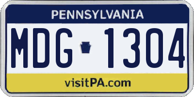 PA license plate MDG1304