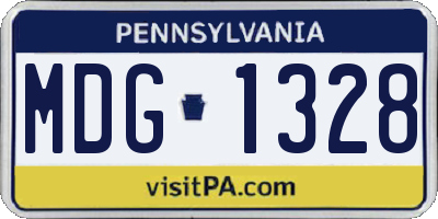 PA license plate MDG1328