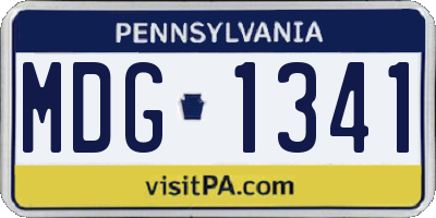 PA license plate MDG1341