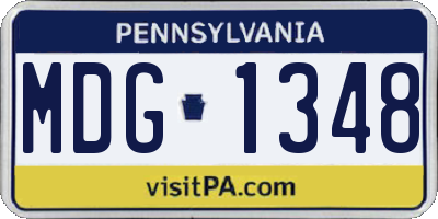 PA license plate MDG1348