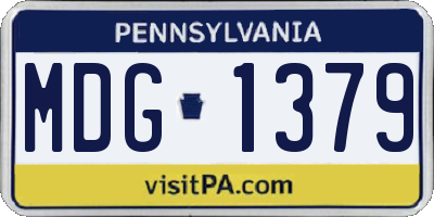 PA license plate MDG1379