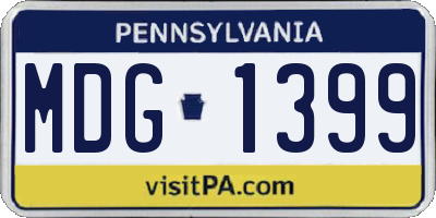 PA license plate MDG1399