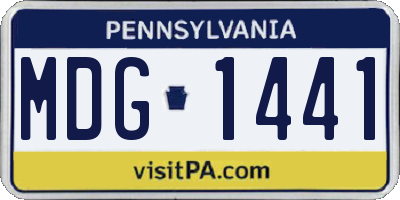 PA license plate MDG1441