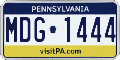 PA license plate MDG1444