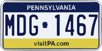 PA license plate MDG1467
