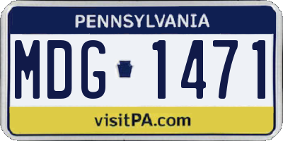 PA license plate MDG1471