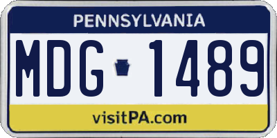 PA license plate MDG1489