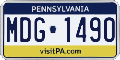 PA license plate MDG1490