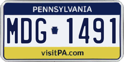 PA license plate MDG1491
