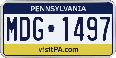 PA license plate MDG1497