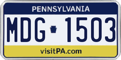 PA license plate MDG1503