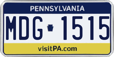 PA license plate MDG1515