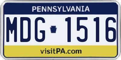 PA license plate MDG1516