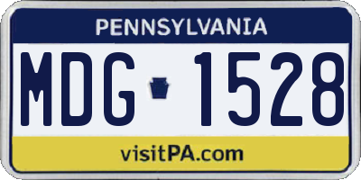 PA license plate MDG1528