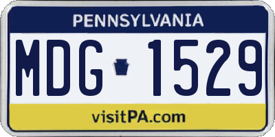 PA license plate MDG1529