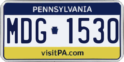 PA license plate MDG1530