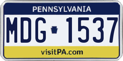 PA license plate MDG1537
