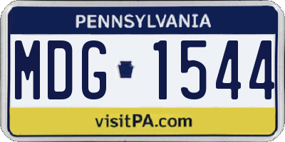 PA license plate MDG1544