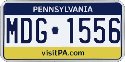 PA license plate MDG1556