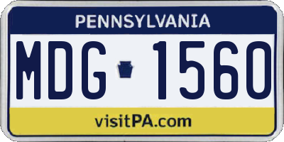 PA license plate MDG1560