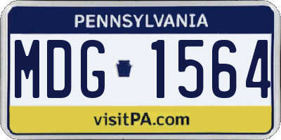 PA license plate MDG1564