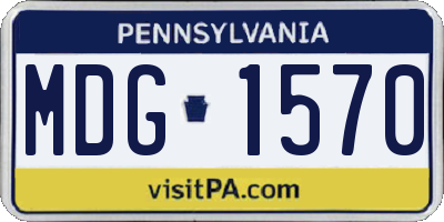 PA license plate MDG1570