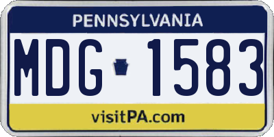 PA license plate MDG1583