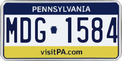 PA license plate MDG1584