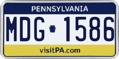PA license plate MDG1586