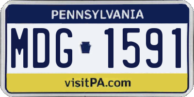 PA license plate MDG1591
