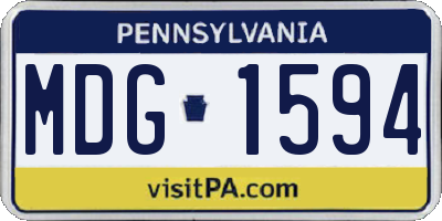 PA license plate MDG1594