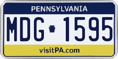 PA license plate MDG1595