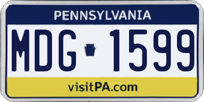 PA license plate MDG1599