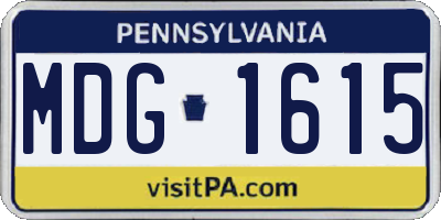 PA license plate MDG1615