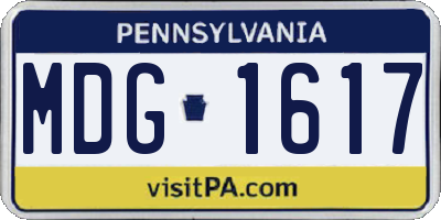 PA license plate MDG1617