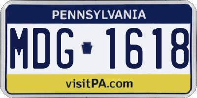 PA license plate MDG1618