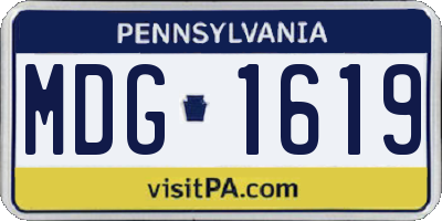 PA license plate MDG1619