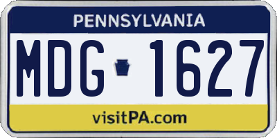 PA license plate MDG1627