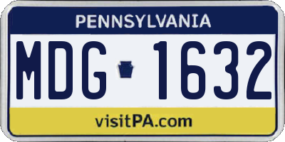PA license plate MDG1632