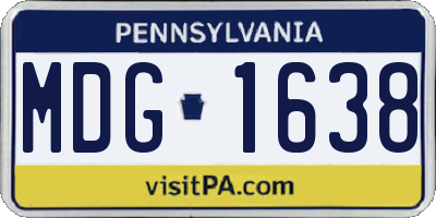 PA license plate MDG1638