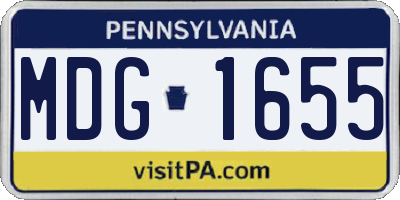 PA license plate MDG1655