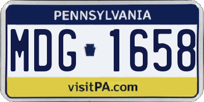 PA license plate MDG1658