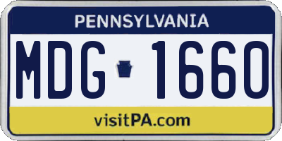 PA license plate MDG1660
