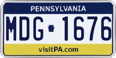 PA license plate MDG1676