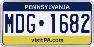 PA license plate MDG1682