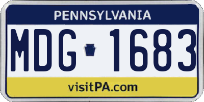 PA license plate MDG1683