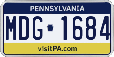 PA license plate MDG1684