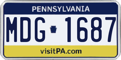 PA license plate MDG1687