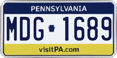 PA license plate MDG1689